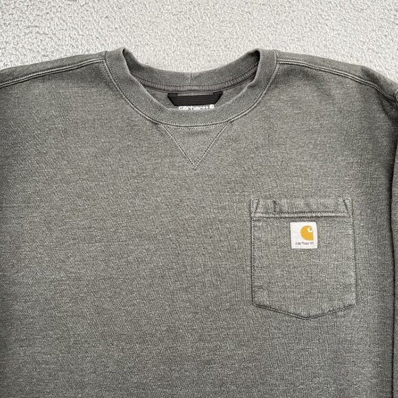 Carhartt Sweatshirt Mens XXL Carbon Heather Pocket Pullover Workwear - Picture 7 of 7